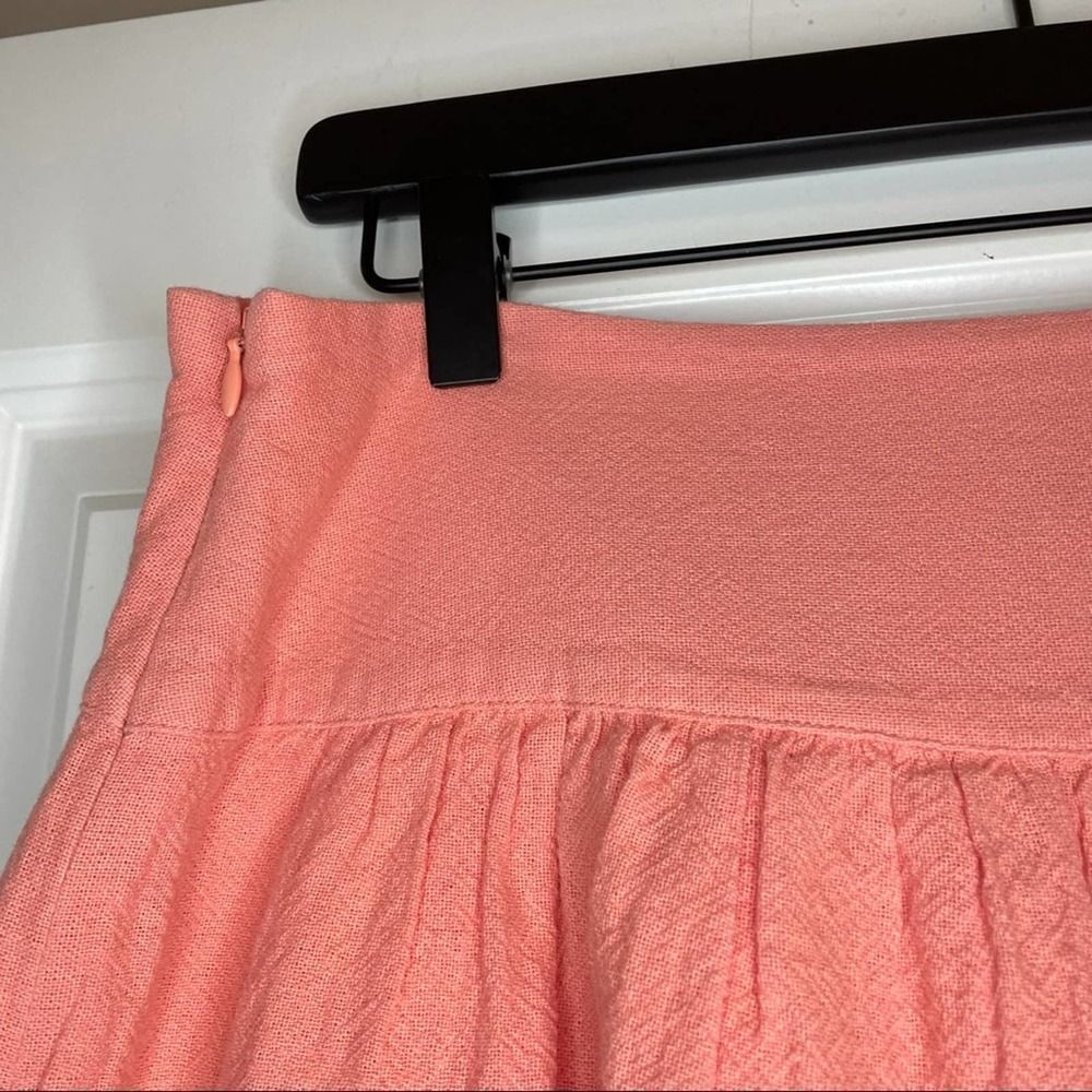 De Collection Peach Embroidered Cotton A-line Skirt size Large - Picture 6 of 12